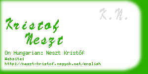 kristof neszt business card